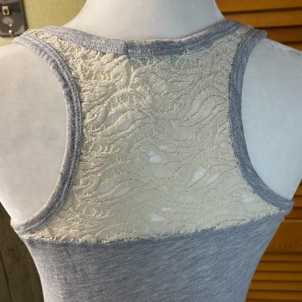 Light Gray Embellished Women's Tank Top - Picture 5 of 9